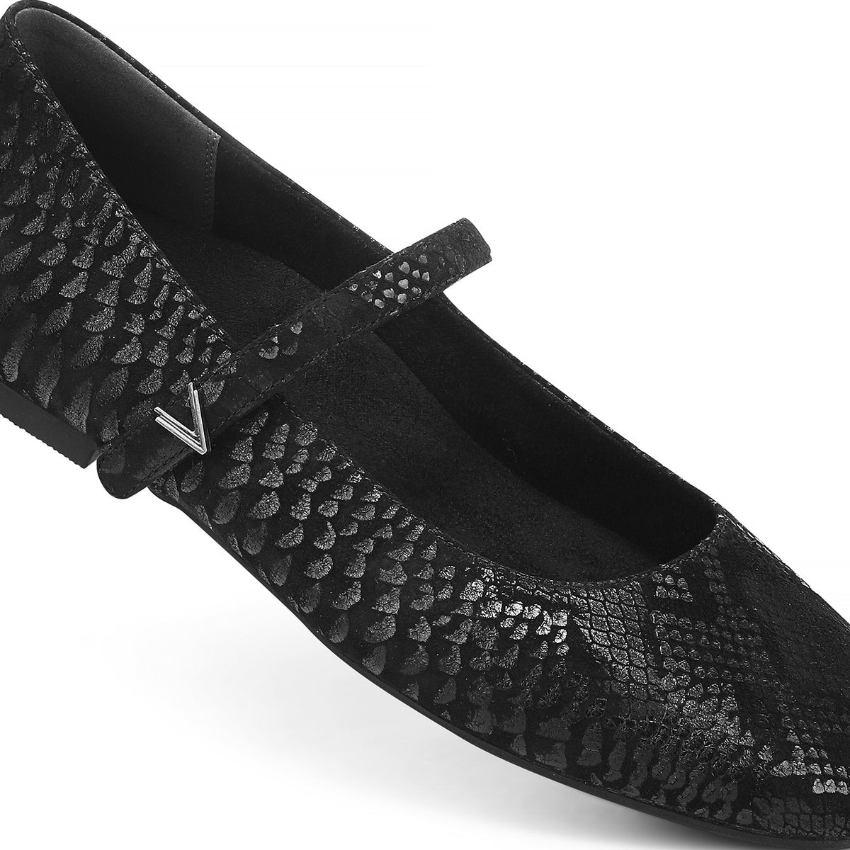 Hyacinth Almeda Women's Flat Shoes - Black Snake Suede