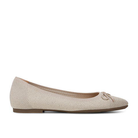 Hyacinth Klara Knit  Women's Flat Shoes - Oatmel Gold