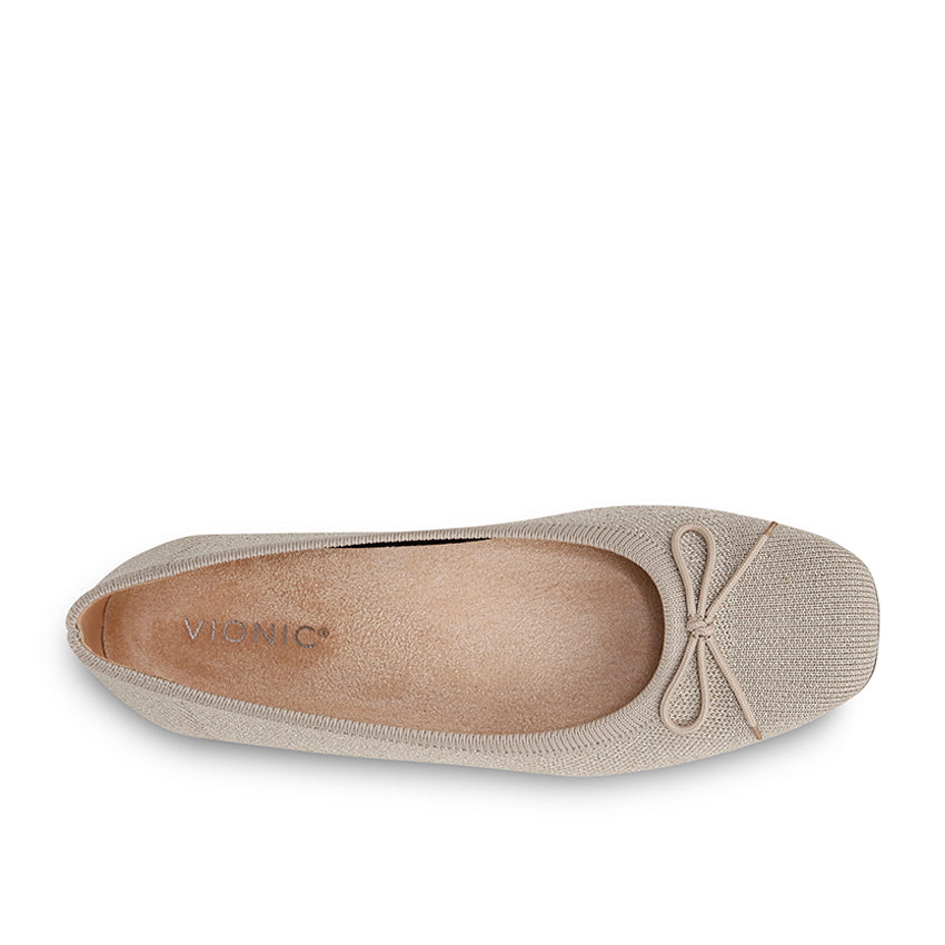 Hyacinth Klara Knit  Women's Flat Shoes - Oatmel Gold